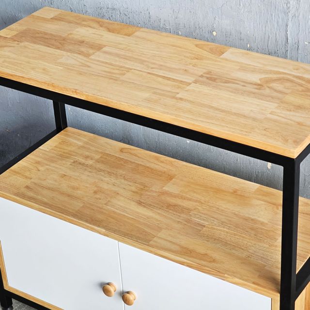 Kệ để lò vi sóng 90x35x81cm gỗ cao su KVS68018