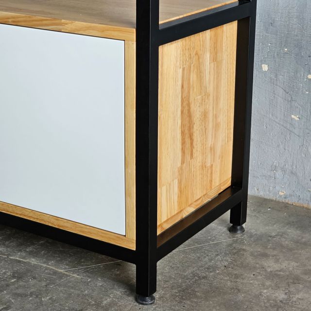 Kệ để lò vi sóng 90x35x81cm gỗ cao su KVS68018