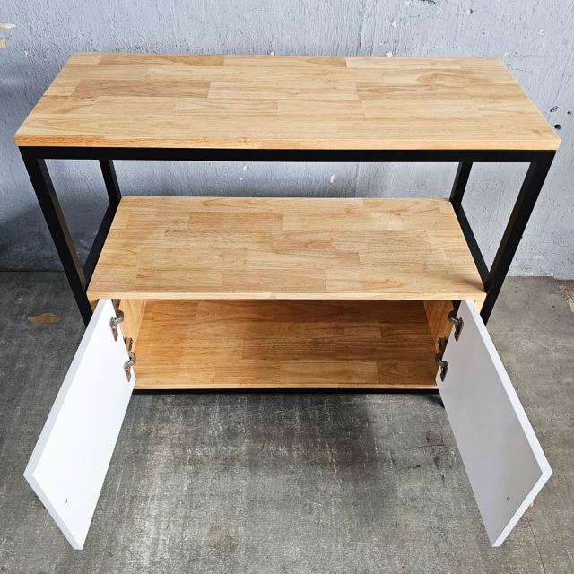 Kệ để lò vi sóng 90x35x81cm gỗ cao su KVS68018