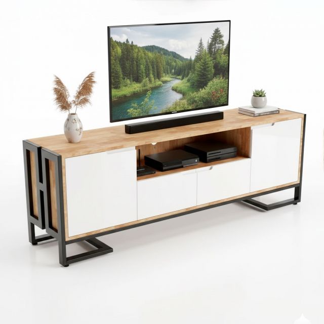 Kệ TV 170x40x60cm gỗ cao su KTV68128