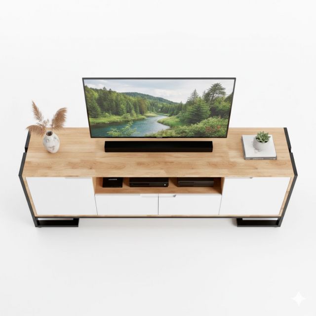 Kệ TV 170x40x60cm gỗ cao su KTV68128