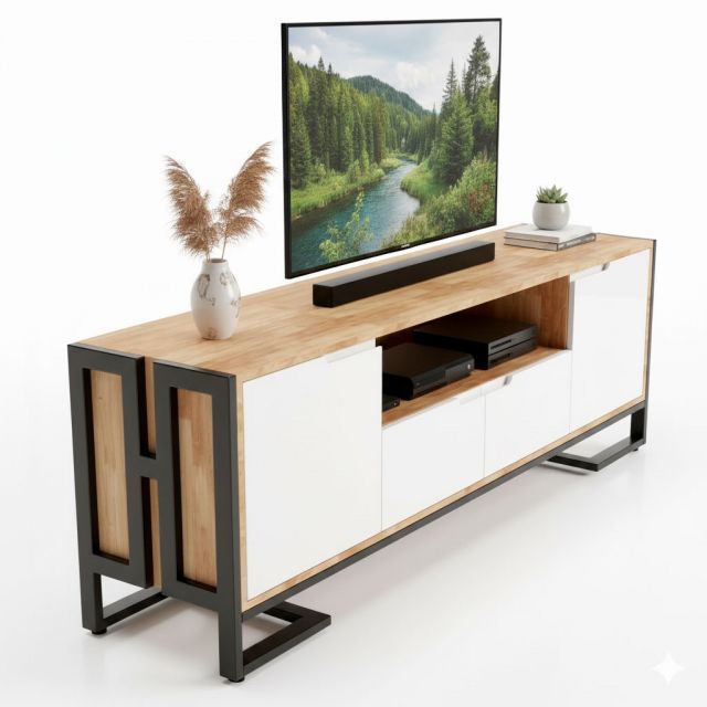 Kệ TV 170x40x60cm gỗ cao su KTV68128