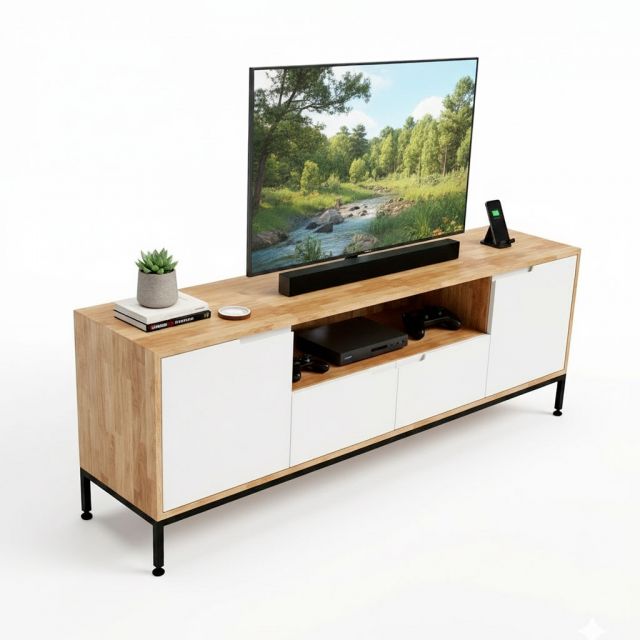 Kệ TV 170x40x60cm gỗ cao su KTV68127
