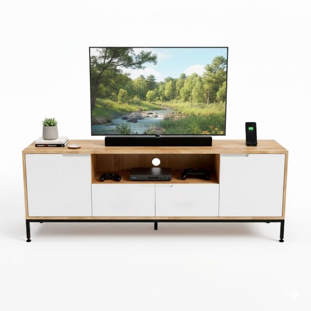 Kệ TV 170x40x60cm gỗ cao su KTV68127