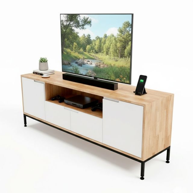 Kệ TV 170x40x60cm gỗ cao su KTV68127