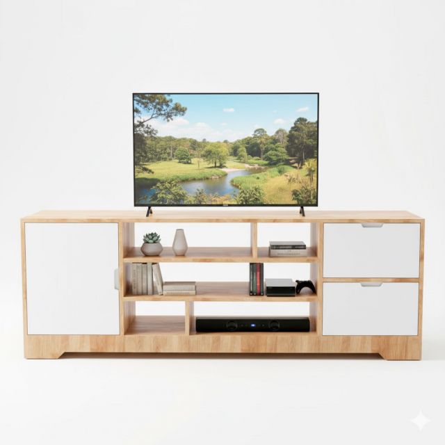 Kệ TV 170x40x60cm gỗ cao su KTV68126
