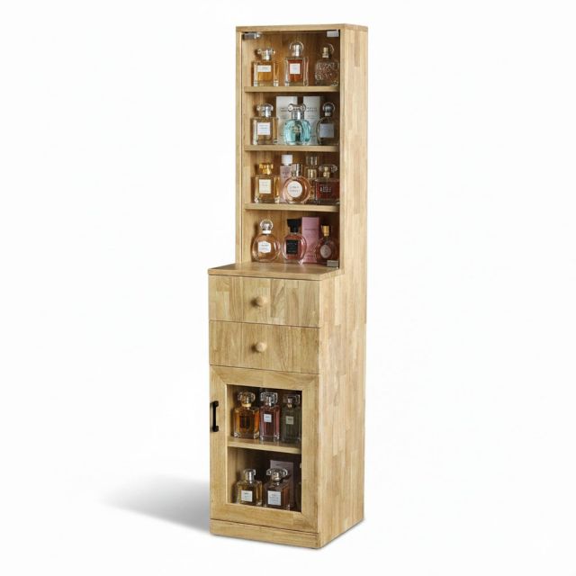 Tủ lưu trữ nước hoa TINY 40X40X170cm gỗ cao su TBTL003