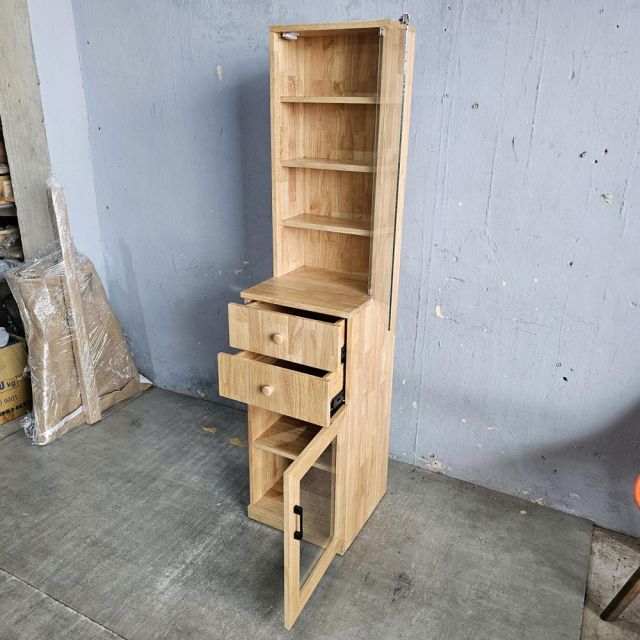 Tủ lưu trữ nước hoa TINY 40X40X170cm gỗ cao su TBTL003