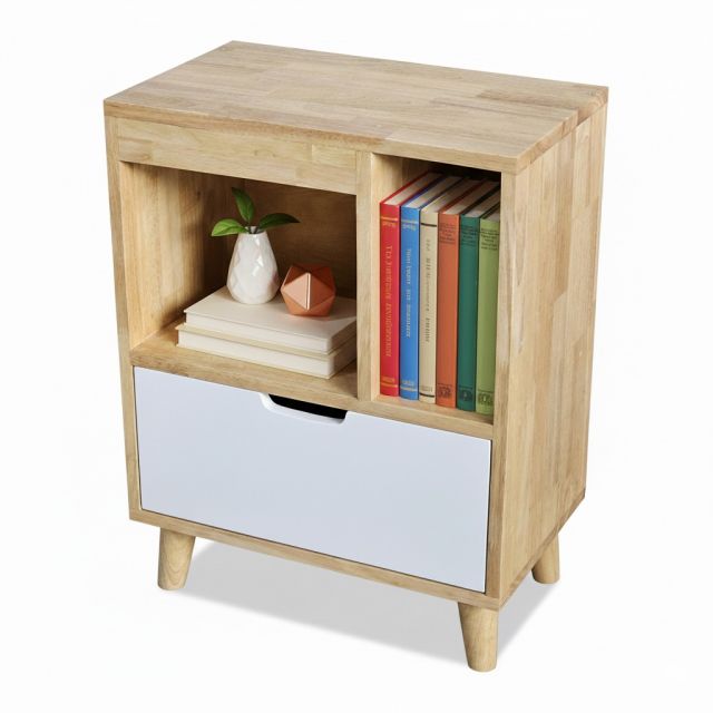 Tủ đầu giường 50x30x65cm gỗ cao su TDG68070