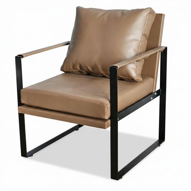 Ghế sofa đơn khung sắt nệm bọc da Si GSD68115