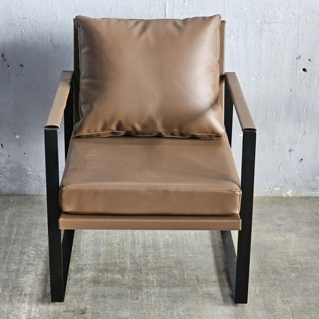 Ghế sofa đơn khung sắt nệm bọc da Si GSD68115