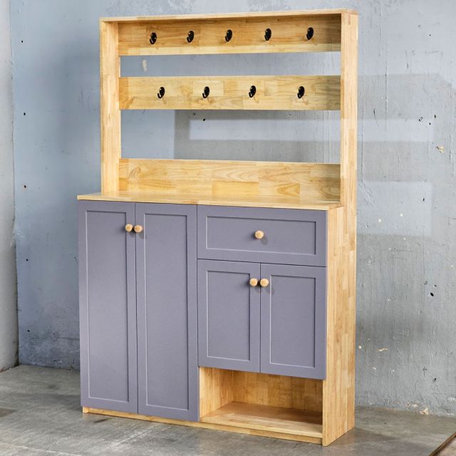 Tủ hành lang 120x35x180cm gỗ cao su THL002