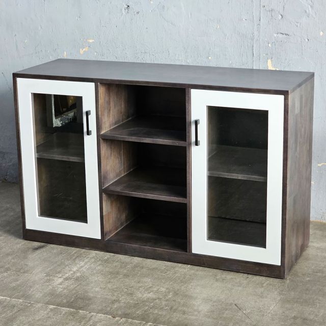 Tủ hồ sơ, tủ đầu bàn gỗ tự nhiên cửa kính THS68062