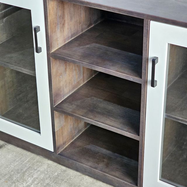 Tủ hồ sơ, tủ đầu bàn gỗ tự nhiên cửa kính THS68062