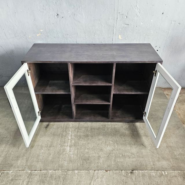 Tủ hồ sơ, tủ đầu bàn gỗ tự nhiên cửa kính THS68062