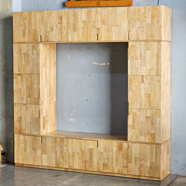 Tủ locker văn phòng 220x45x223cm gỗ cao su THSL012