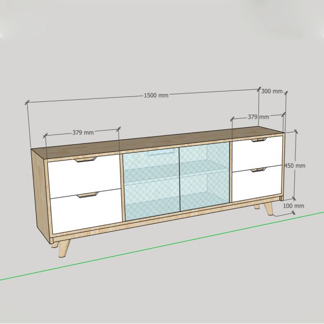Kệ tủ TV 150x30x65cm gỗ cao su KTV68131