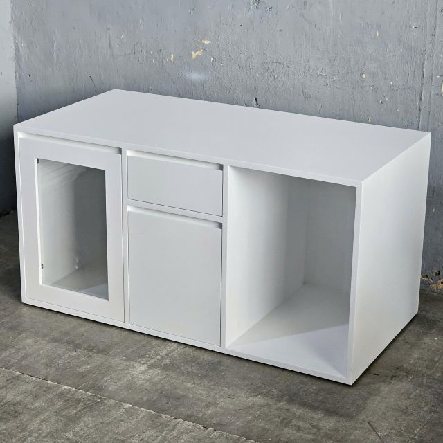 Tủ trang trí nhiều hộc 120x60x62cm gỗ cao su KTB68254