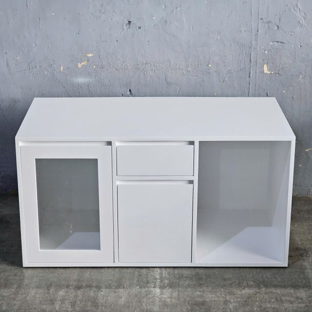 Tủ trang trí nhiều hộc 120x60x62cm gỗ cao su KTB68254