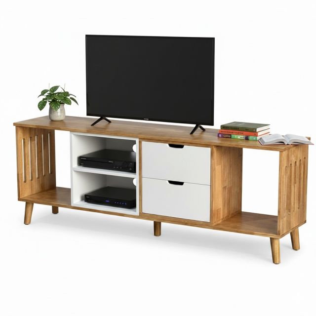 Kệ tivi HAPI 180x39cm gỗ cao su KTV68133