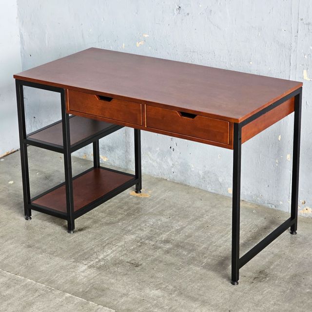 Bàn làm việc chân kệ có ngăn kéo 120x60cm gỗ cao su BD68117