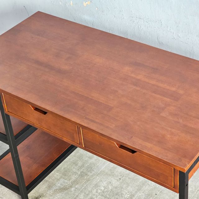 Bàn làm việc chân kệ có ngăn kéo 120x60cm gỗ cao su BD68117