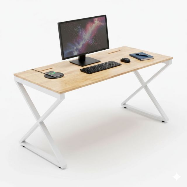 Bàn có hộp điện 160x70cm gỗ cao su XConcept ZD037