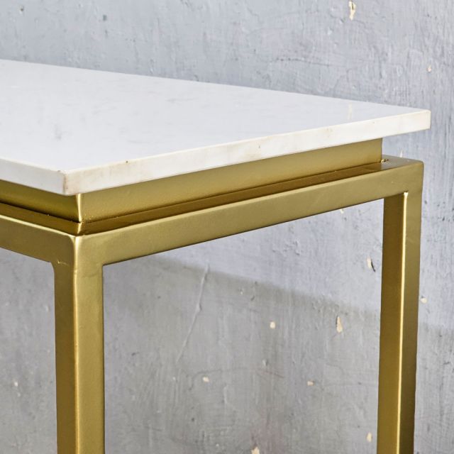 Bàn console ROVE mặt đá khung sắt CST044