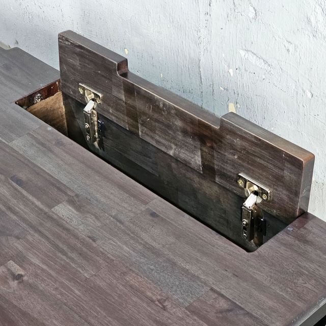 Bàn có hộp điện 200x80cm gỗ tràm chân chữ X ZD036