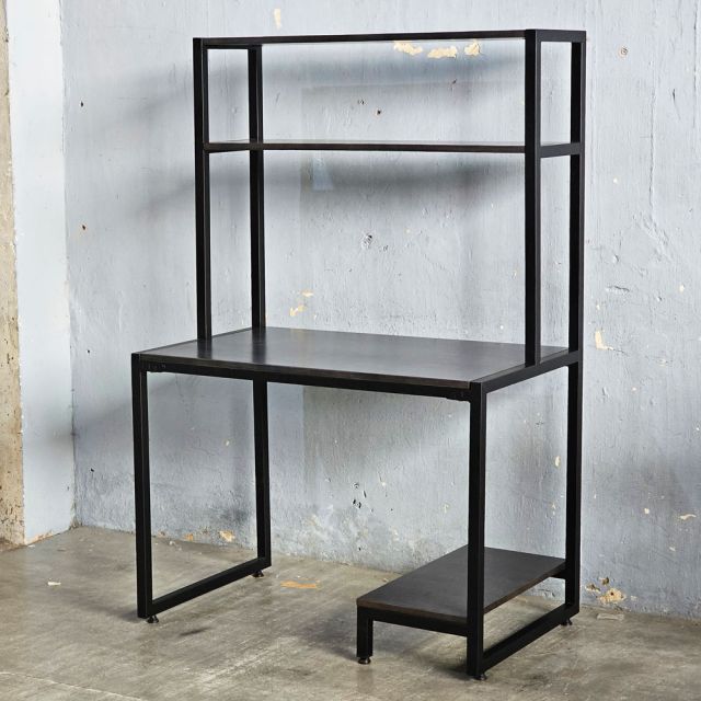 Bàn máy tính liền kệ 100x60x150cm gỗ cao su CD68046