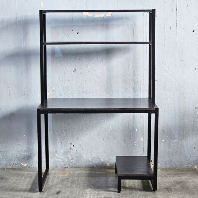 Bàn máy tính liền kệ 100x60x150cm gỗ cao su CD68046