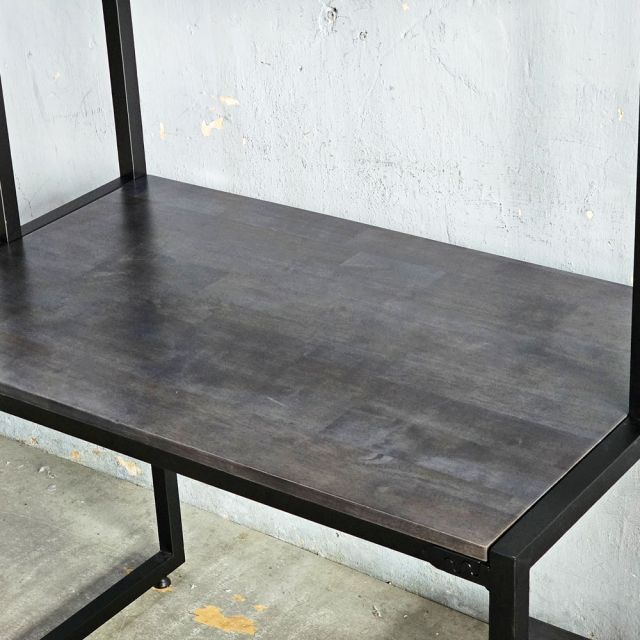 Bàn máy tính liền kệ 100x60x150cm gỗ cao su CD68046