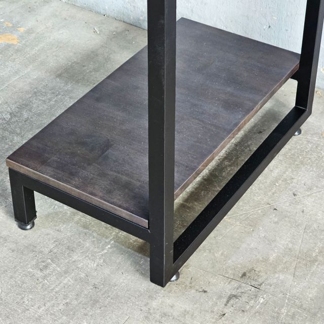 Bàn máy tính liền kệ 100x60x150cm gỗ cao su CD68046