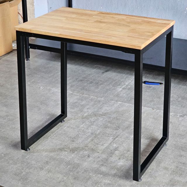 Bàn mini 70x70x75cm gỗ cao su chân sắt lắp ráp IDE68015