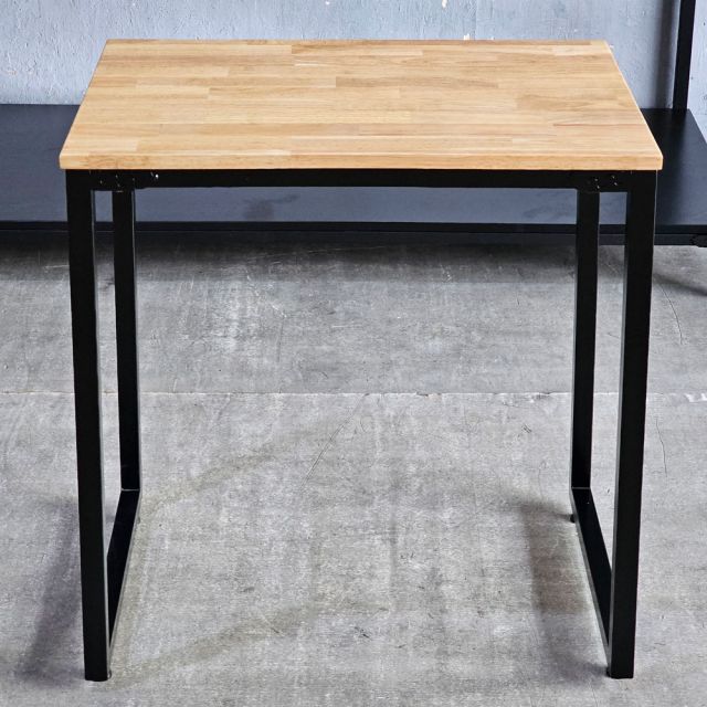 Bàn mini 70x70x75cm gỗ cao su chân sắt lắp ráp IDE68015