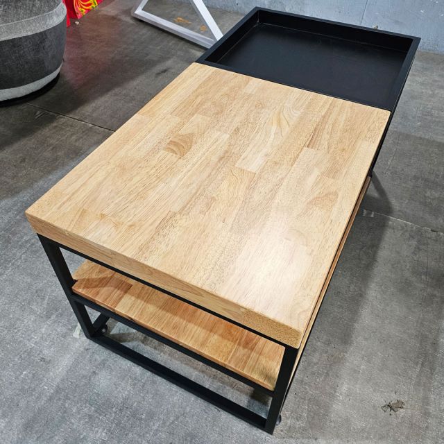 Bàn trà phòng khách 100x50cm gỗ cao su TT68334