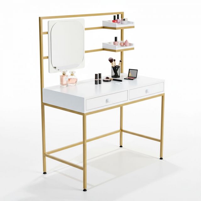 Bàn trang điểm có khay để đồ 100x50cm gỗ cao su BTD68082