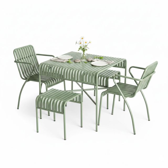 Combo bàn ghế ngoài trời sắt CBNT024