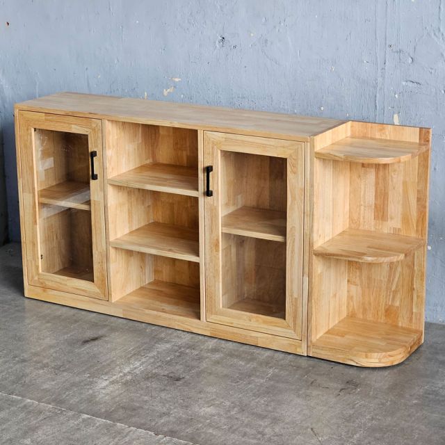 Tủ kệ trang trí 150x30x75cm gỗ cao su KTB68256
