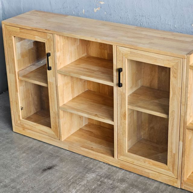 Tủ kệ trang trí 150x30x75cm gỗ cao su KTB68256