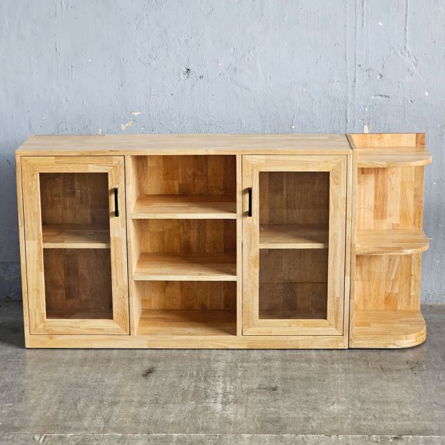 Tủ kệ trang trí 150x30x75cm gỗ cao su KTB68256