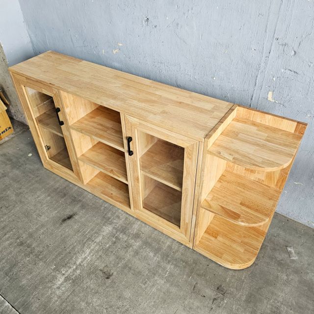 Tủ kệ trang trí 150x30x75cm gỗ cao su KTB68256