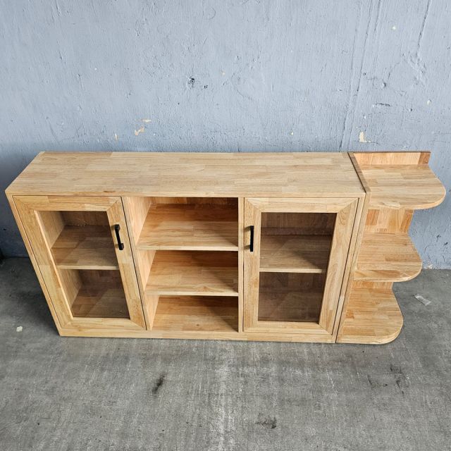 Tủ kệ trang trí 150x30x75cm gỗ cao su KTB68256