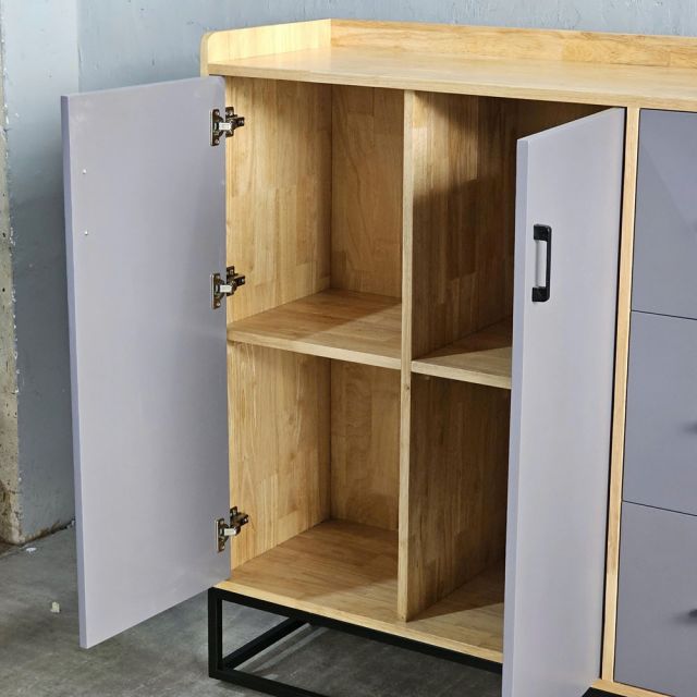 Tủ trang trí 120x40cm gỗ cao su KTB68257