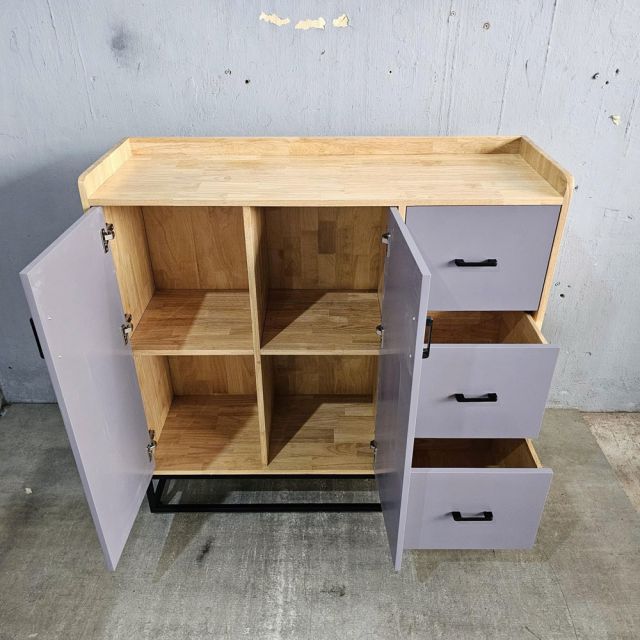 Tủ trang trí 120x40cm gỗ cao su KTB68257