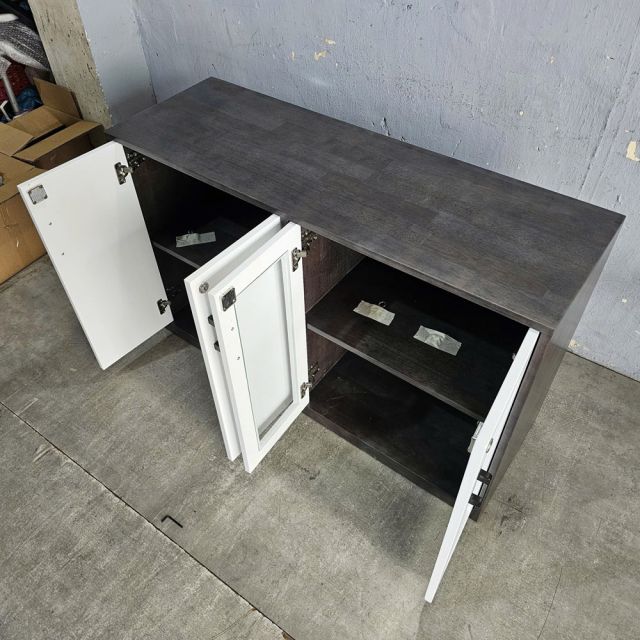 Tủ hồ sơ, tủ đầu bàn gỗ tự nhiên cửa kính THS68063