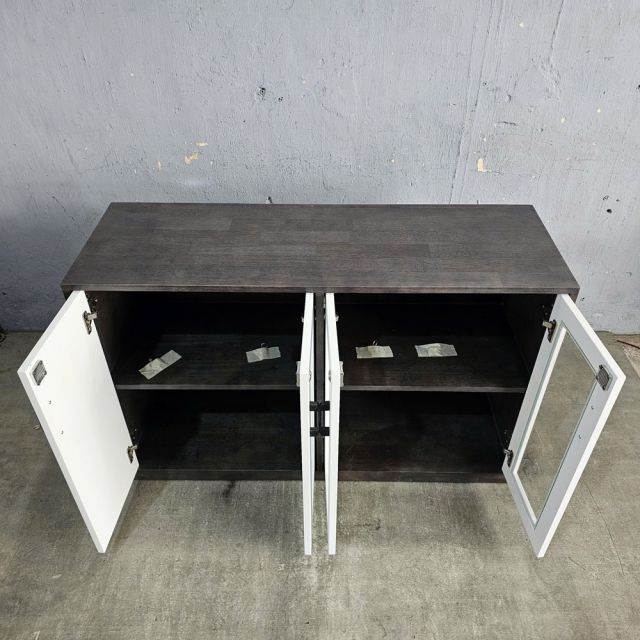 Tủ hồ sơ, tủ đầu bàn gỗ tự nhiên cửa kính THS68063