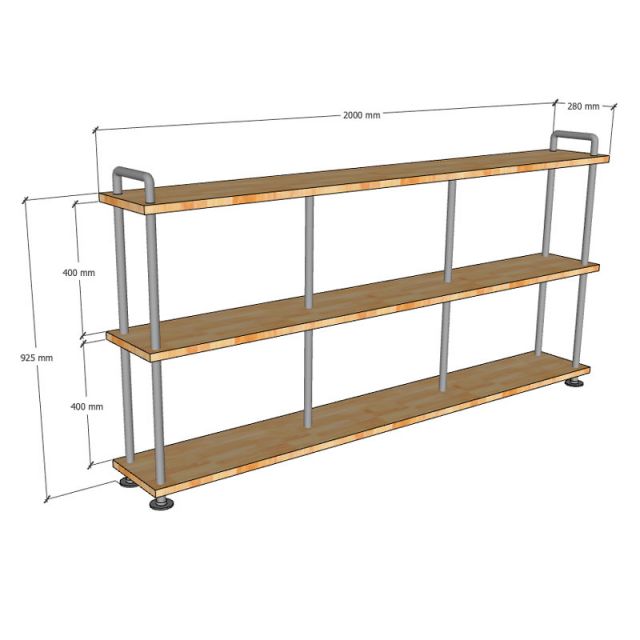 Kệ ống nước 3 tầng 200x28x100cm PPF029