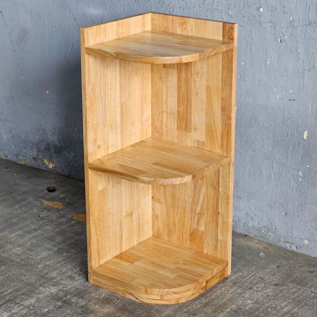 Kệ góc tường 3 tầng 30x30x75cm gỗ cao su KGT68056