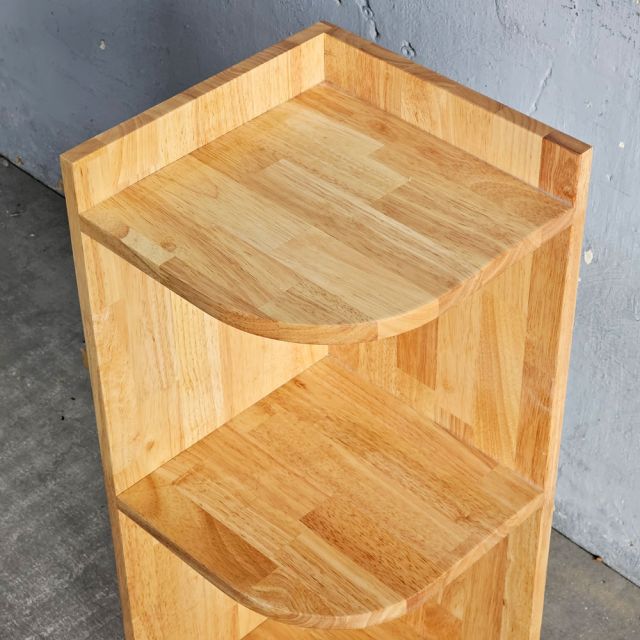 Kệ góc tường 3 tầng 30x30x75cm gỗ cao su KGT68056